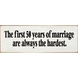 Slickblue Marriage Humor Wood Sign, 3.5x10 Solid Pine, Routed Slot & Shelf Edges, Multiple Colors - 1 of 3