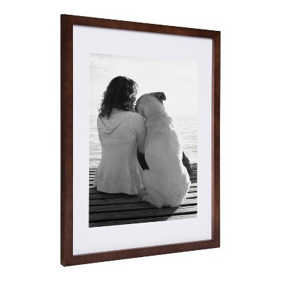 Walnut Brown Classic Wood Wall Frame Set 15x19"