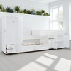 Twin Size Displaced Bunk Bed with Pull-Out Trundle, Wardrobe, Desk, 5 Drawers, 2 Cabinets, and Storage Shelves - 4 of 4