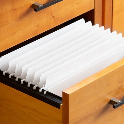 White Heavy-Duty Letter Size Hanging File Folders with Built-In Tabs