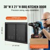 VEVOR BBQ Access Door, 30W x 21H Inch Double Outdoor Kitchen Door, Cold Plate Flush Mount Door, Wall Vertical Door with Handles and Ventss, Black - 3 of 4