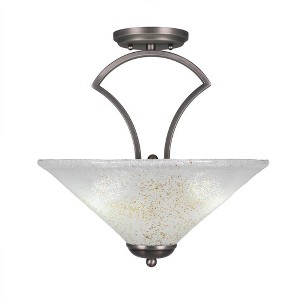 Toltec Lighting Zilo 3 - Light Flush Mount in  Graphite with 16" Gold Ice Shade - 1 of 1
