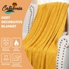 Catalonia Yellow Knitted Throw Blanket for Couch, Decorative Blanket with Fringe, Acrylic Leisure Blanket | All Seasons, Lightweight | 50×60 inches - 4 of 4