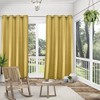Set of 2 Delano Indoor/Outdoor Heavy Textured Grommet Top Light Filtering Window Curtain Panels - Exclusive Home - 2 of 4
