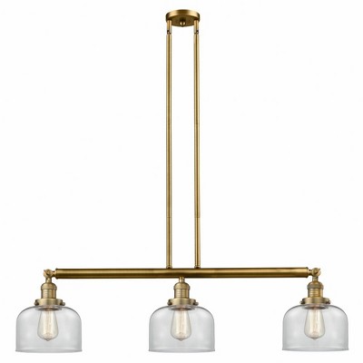Bell - 3 Light Stem Hung Island In Industrial Style-13 Inches Tall and 40.5 Inches Wide