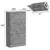 Famapy Gray wood grain 3 Drawer Flip Up Shoe Cabinet Openwork - 3 of 4