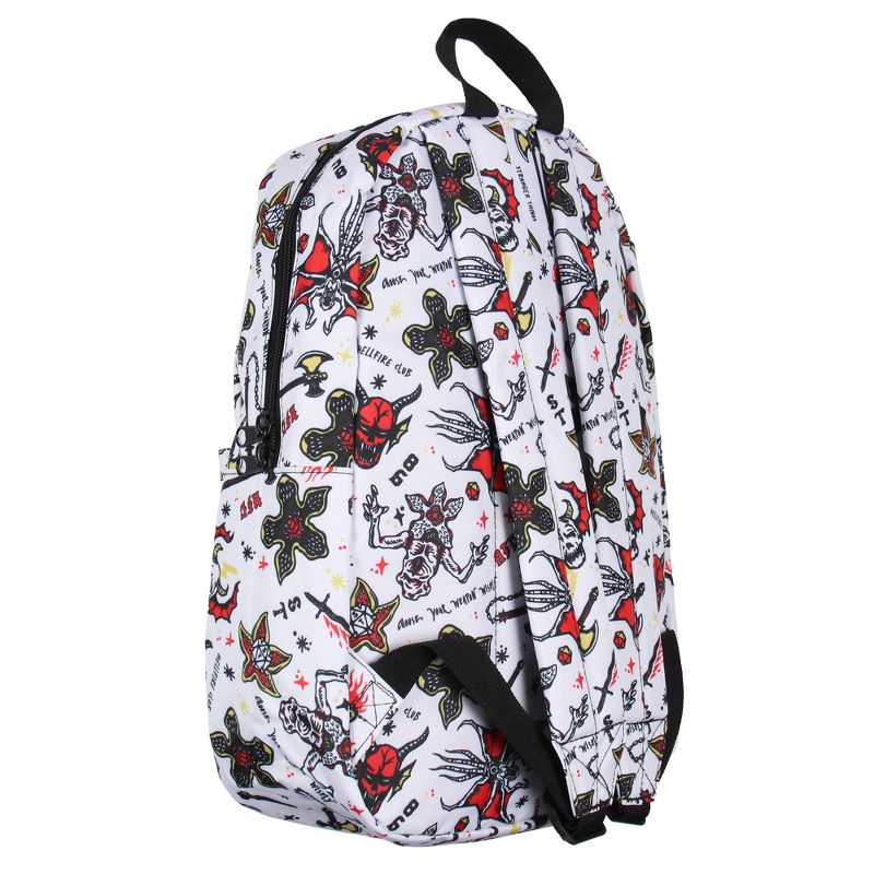 Stranger Things Backpack Hellfire Club Laptop School Travel Backpack White, 3 of 5