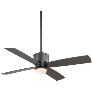 52" Minka Aire Industrial Indoor Outdoor Ceiling Fan with LED Light Remote Control Smoked Iron Opal Glass Wet Rated for Patio Barn - 1 of 4