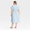 Women's Short Sleeve Pleated Midi Shirtdress - Ava & Viv™ - 2 of 3