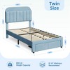 Twin Bed Frames, Upholstered Platform Bed Frame with Bookcase Headboard, Velvet Platform Bed Mattress Foundation, Heavy Duty Steel Support Legs - 2 of 4