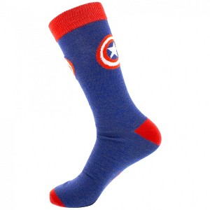 Mens Captain America Classic Shield Symbol Crew Socks - 1 of 4