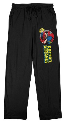 Marvel Comics Presents Dr. Strange With Logo Men's Black Sleep Pajama Pants