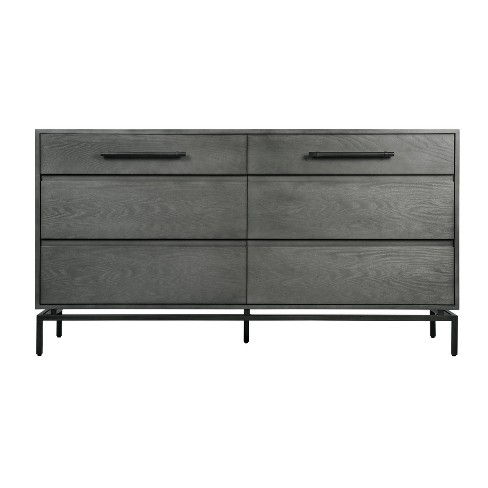 Ashton 6 Drawer Wood And Metal Dresser Gray Finch Target