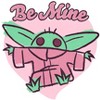 Juniors Womens Star Wars The Mandalorian Valentine's Day The Child Be Mine Sketch T-Shirt - image 2 of 4