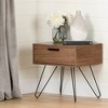 Vito End Table 1 Drawer Dark Wood - South Shore: Scandinavian Style, Mid-Century Hairpin Legs - 2 of 4