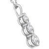 Pompeii3 2 Ct Three Diamond Pendant 14K White Gold 3 Stone Lab Created Necklace - 2 of 4