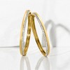 Ross-Simons 0.50 ct. t.w. Diamond Hoop Earrings in 18kt Gold Over Sterling - 3 of 4