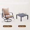 VisioGear Patio 3-Piece Sofa Set with 2 Outdoor Swivel Chairs, Outdoor Furniture with Armrest sofa, Beige, 30"*23.8"*30.7" - 2 of 4