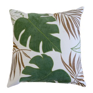 ChicFurnit Bed Pillows Autumn Leaf Home Pillow Velvet Decor Pillow with Hidden Zipper Cotton Pillows for Living Room Decoration, Green, 20"*1"*20" - 1 of 4