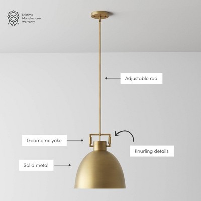 Leigh 48" Antiqued Brass Dome Pendant Light with Adjustable Cord