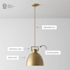 Nathan James (Set of 2) Leigh Brass Dome Shade Pendant Ceiling Lights Brass Metal - 4 of 4