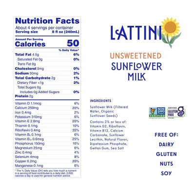 Lattini Unsweetened Sunflower Milk - 32 fl oz