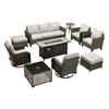 XIZZI Patio Furniture Sets Designed for Outdoor Relaxation, Comfy 3.5-Inch Cushions & 360° Swivel Action for Extra Comfort, 10 Pcs/Set, Gray - 2 of 4
