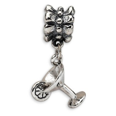 Black Bow Jewelry Sterling Silver Margarita Glass Dangle Bead Charm