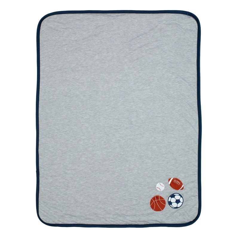 Lambs & Ivy Hall of Fame Sports Jersey/Faux Shearling Cozy Baby Blanket, 2 of 8