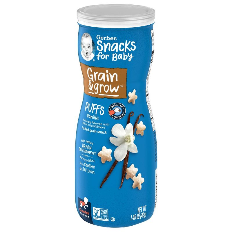 Gerber Puffs Vanilla Cereal Baby Snacks - 1.48oz, 4 of 9
