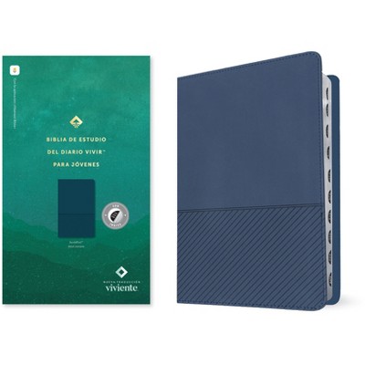 Biblia de Estudio del Diario Vivir Para Jóvenes Ntv Con Filament (Sentipiel, Azul Oscuro, Índice, Letra Roja) - (Leather Bound)