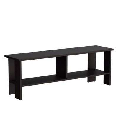GlasFlength TV Stands and Consoles TV Console Table TV Center TV Stand with Open Storage Shelves for Living Room, Black, 12.2"*47.3"*47.3"