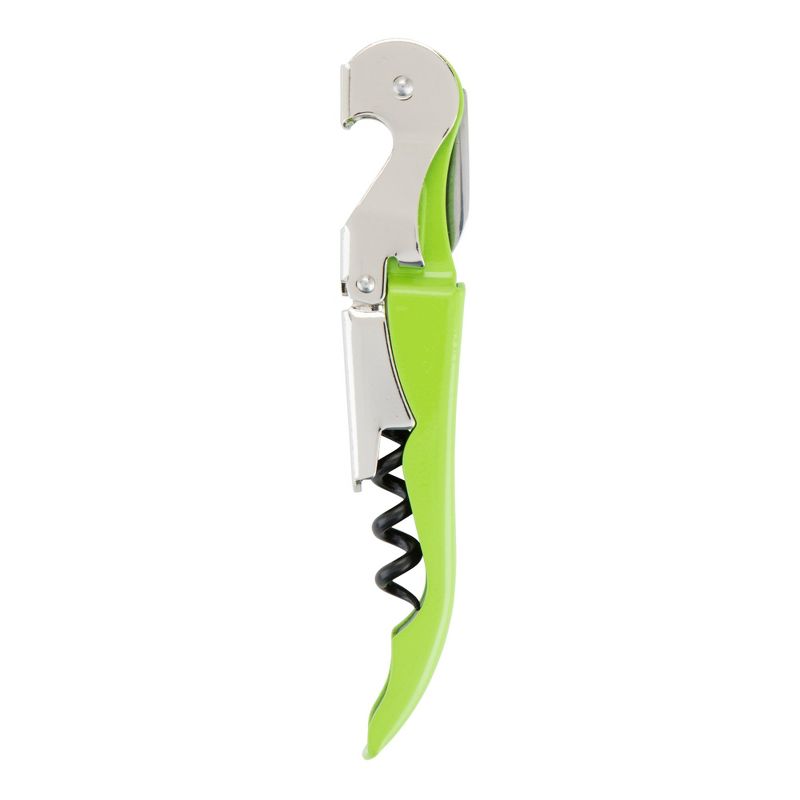 True TrueTap Lime Green Double Hinged Waiter’s Corkscrew, Stainless Steel Wine Key with Foil Cutter, 3 of 6