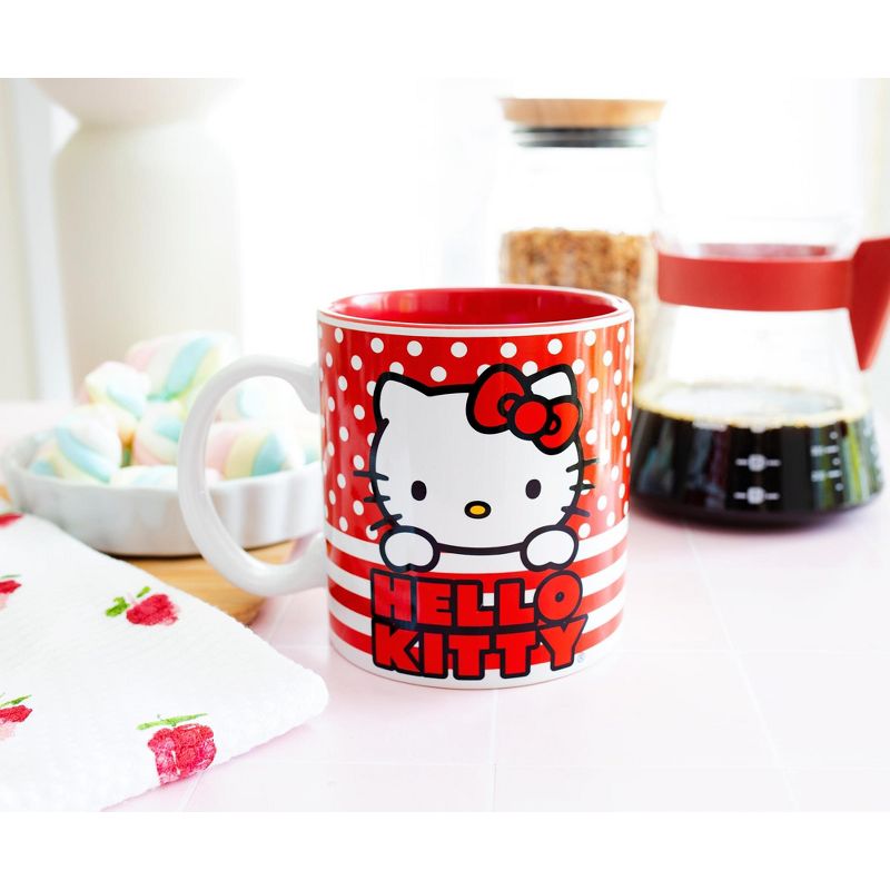 Silver Buffalo Sanrio Hello Kitty Dots And Stripes Ceramic Mug | Holds 20 Ounces, 3 of 7
