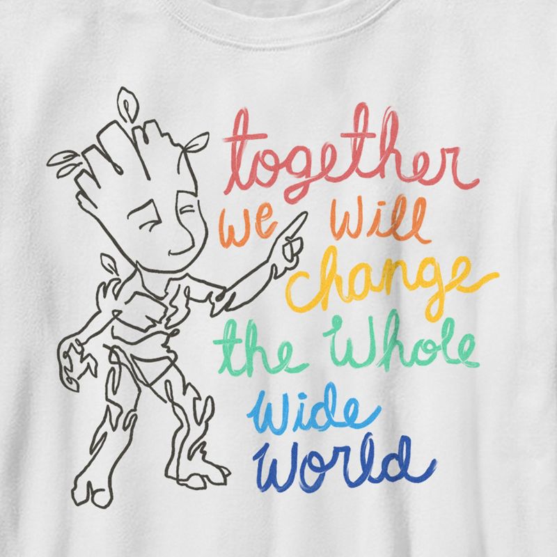 Boy's Guardians of the Galaxy Groot Together We Will Change the World T-Shirt, 2 of 5