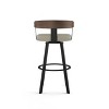 Amisco Lars Upholstered Barstool Greige/Black: Faux Leather, Steel Frame, 30" Fixed Height - 3 of 4