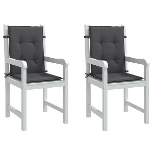 vidaXL Lowback Chair Cushions 2 pcs Melange Anthracite 39.4"x19.7"x1.6" Fabric - 1 of 4