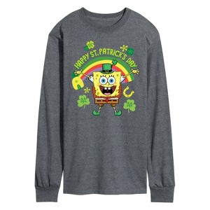 Men's - SpongeBob Squarepants - Happy St. Patricks Day Long Sleeve Graphic T-Shirt - 1 of 4