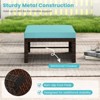 Tangkula Set of 2 Patio PE Rattan Ottomans w/ Soft Zippered Cushions for Deck Outdoor - 4 of 4