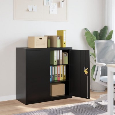 vidaXL File Cabinet Black 35.4 in.x15.7 in.x35.4 in. Steel