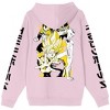 Dragon Ball Z Characters on Back with Kanji Sleeves Men's Pink Graphic Hoodie - 3 of 3