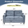 VYNXARIA 2-Seat Gray Velvet Sectional Sofa,Stylish & Comfortable for Living Room, Bedroom, Office, Small Spaces - 2 of 4