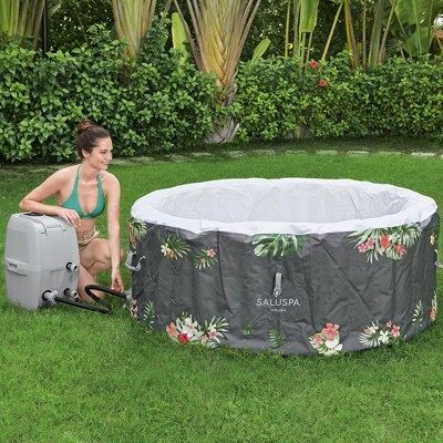 Bestway SaluSpa Aruba Gray Inflatable Round Hot Tub with 110 Jets