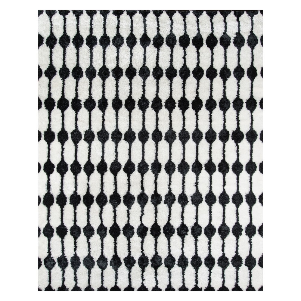  Geometric Tufted Accent Rug Black/Ivory
