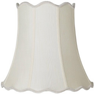 Imperial Shade Creme Medium Scallop Bell Lamp Shade 10" Top x 16" Bottom x 15" Slant x 14.75 High (Spider) Replacement with Harp and Finial