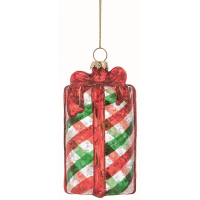 Transpac Glass Clear Christmas Big Present Ornament