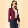 INSPIRE CHIC Women's Open Front Office Long Sleeve Lightweight Printed Floral Crop Suit Blazer - 2 of 4