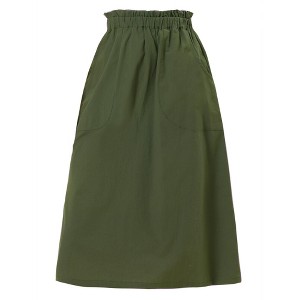INSPIRE CHIC Women's Casual Elastic Waist Peasant A-Line Midi Skirts with Pockets - 1 of 4