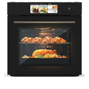 Coucheta 24" Built-In Electric Single Wall Oven with Steam, Grill & Air Frying, 2.5 Cu.ft Convection, 3000W 240V, Stainless Steel, TFT Screen - 1 of 4
