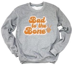 Simply Sage Market Women's Graphic Sweatshirt Bad To The Bone Hand - 1 of 2